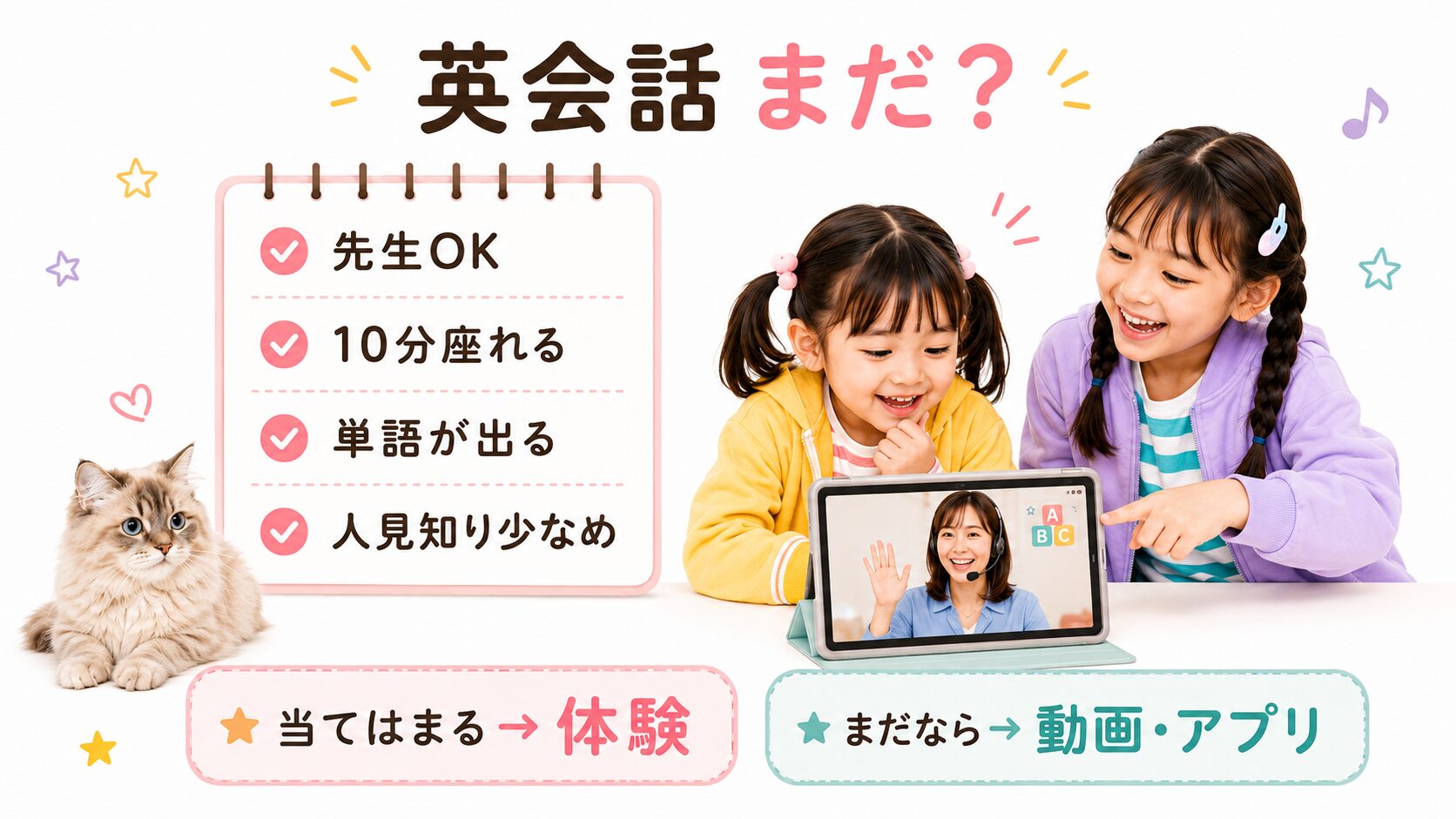 3歳でオンライン英会話を試す目安を先生OK・10分座れる・単語が出るなどで確認するチェックリスト