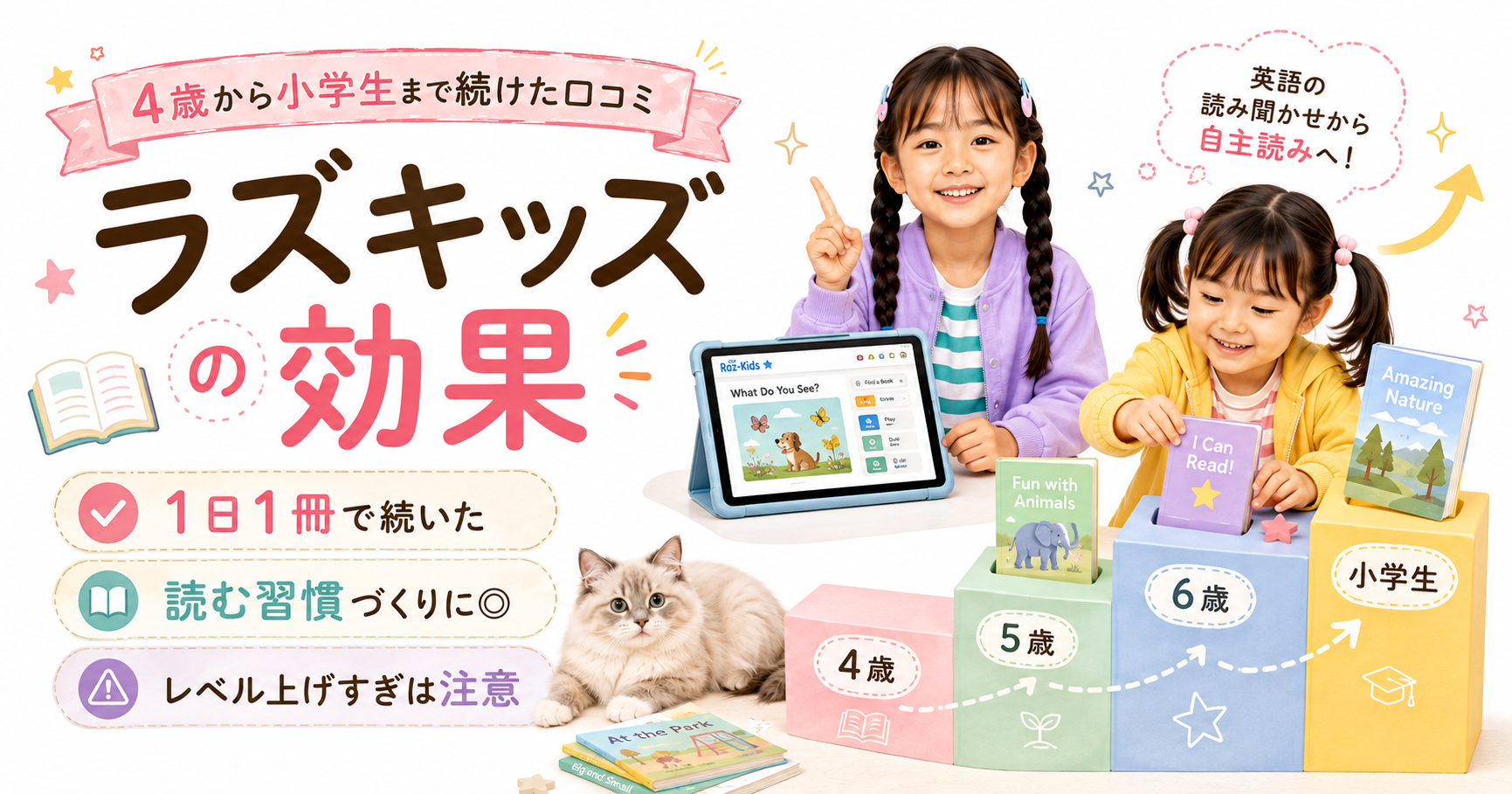 4歳から小学生までRaz-Kidsを1日1冊の習慣として続けた長女