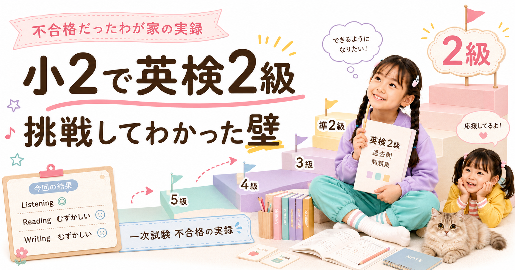 小2で英検2級に挑戦し、不合格から課題が見えた長女の実体験