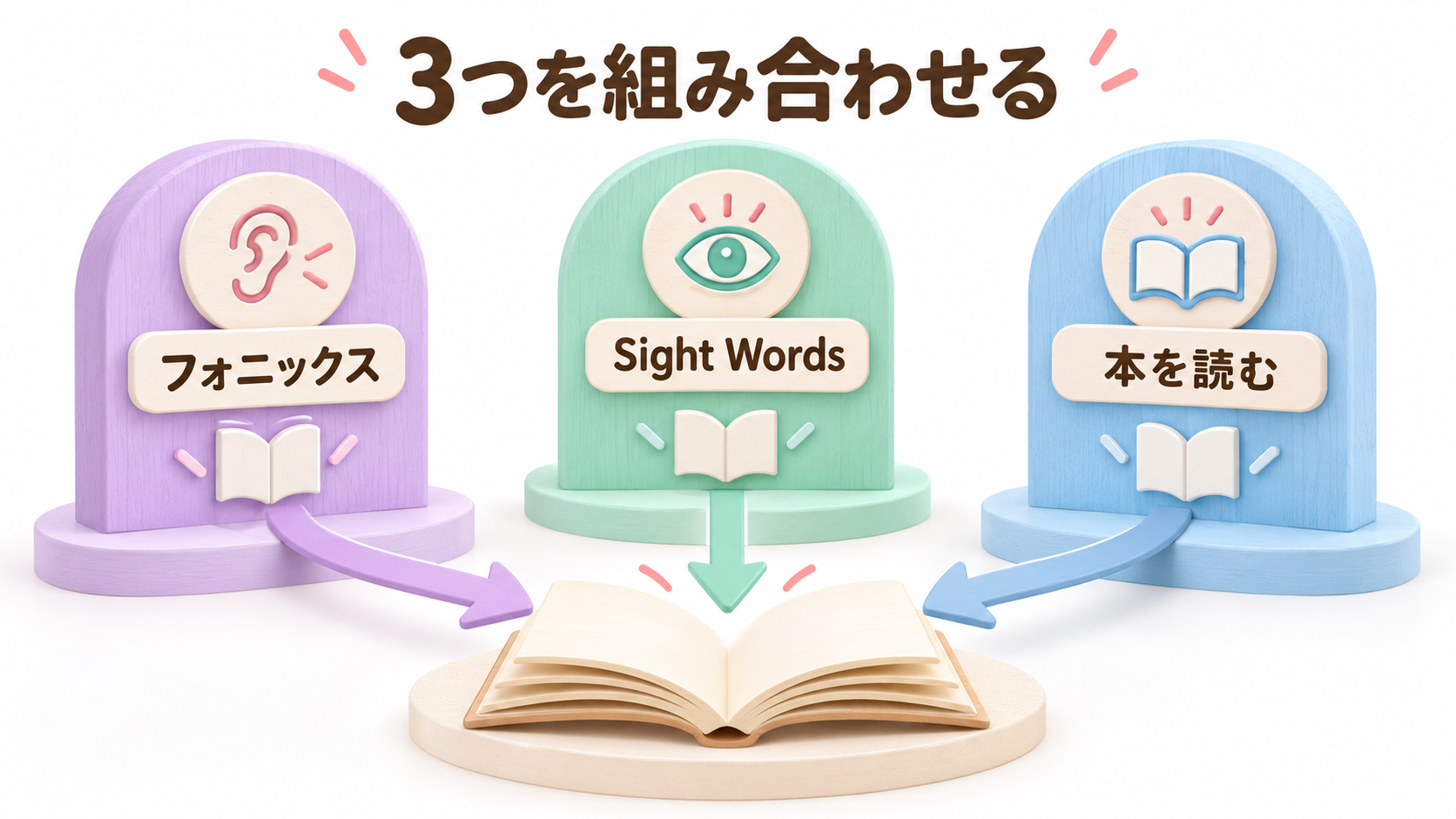 フォニックス、Sight Words、本を読む経験を組み合わせた学び方