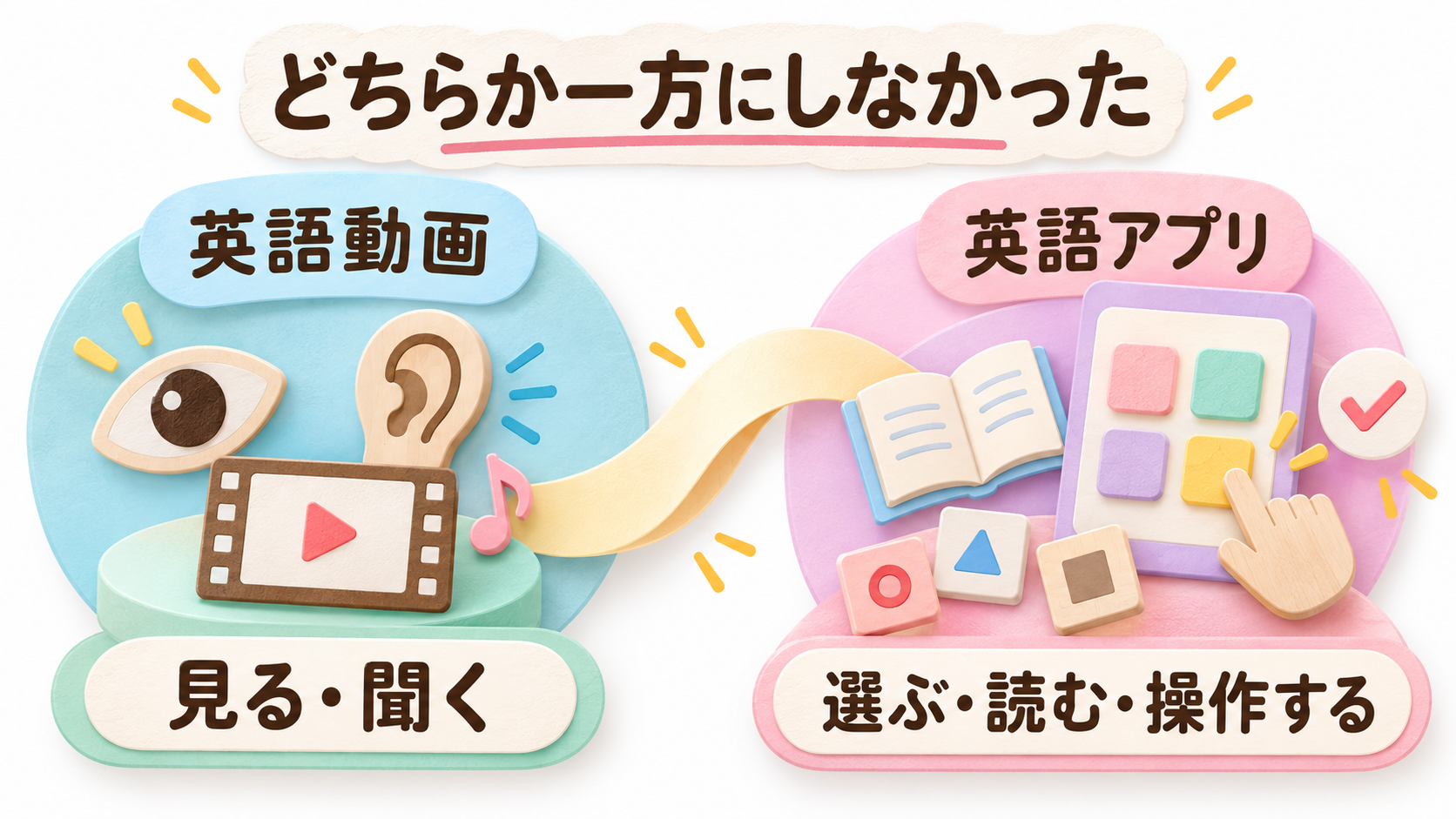 英語動画は見る・聞く、英語アプリは選ぶ・読む・操作するという使い分け