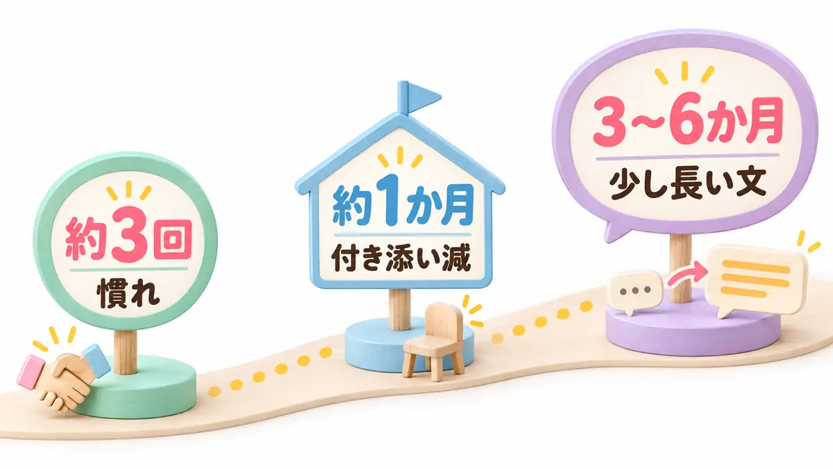 レッスンへの慣れと英語面の変化を分けた時期の目安