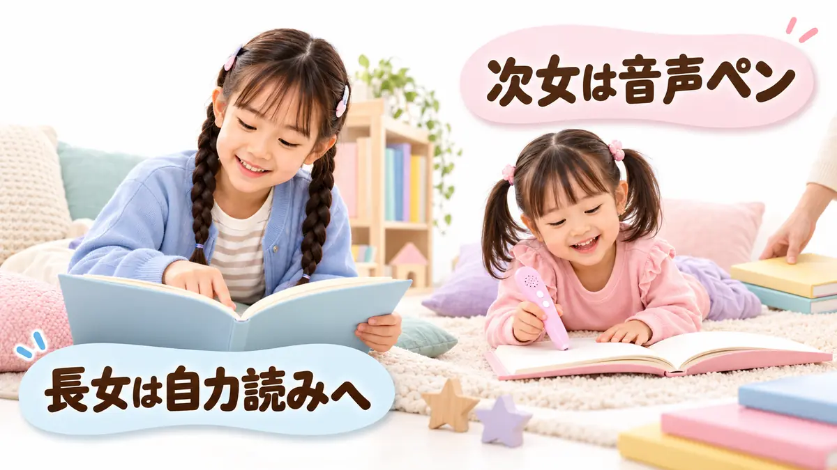 自力読みへ進んだ長女と音声ペンを好む次女の異なる英語絵本の楽しみ方